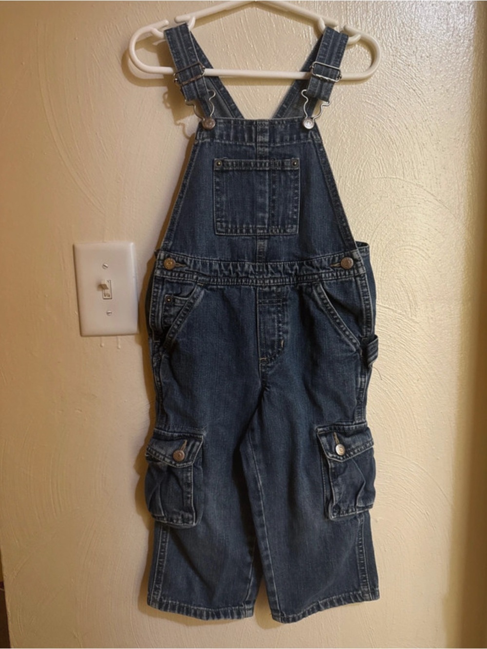 Y2K Kids Denim Blue Jean Overalls 3T Old Navy 2000s